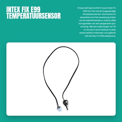 Dailygoods- Temperatuursensor 40 cm - Intex Fix E99 - Thermostaat - Waterpomp - 3 pins - Lange Temperatuursensor