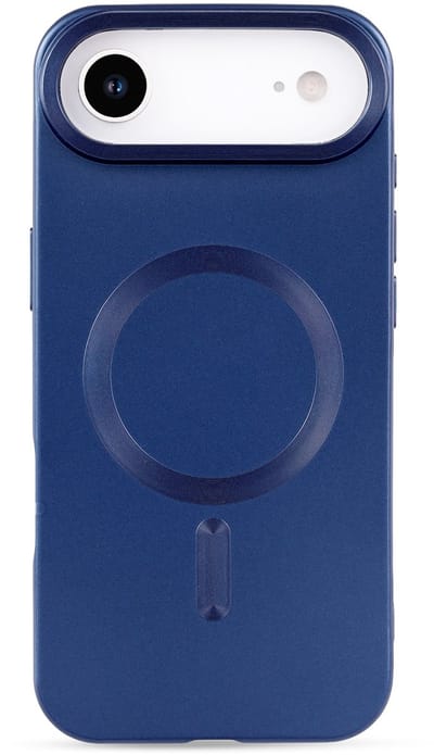 Casemania Hoesje Geschikt voor Apple iPhone 17 Air - Donker Blauw - Matte Siliconen Back Cover - Geschikt voor MagSafe
