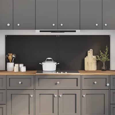 vidaXL - Keukenachterwand - 2 - st - Zwart - 90 - x - 60 - cm - gehard - glas