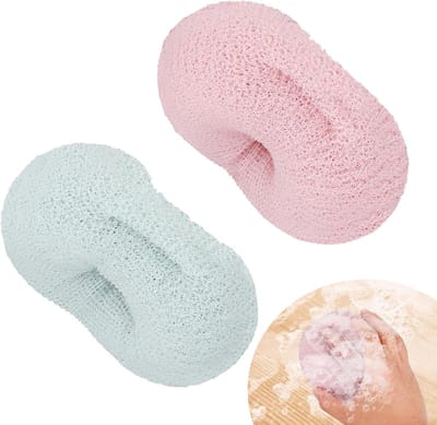 Superzachte badbal voor exfoliatie, douchespons met handvat en koord, badborstel scrubber - Reinigingstool voor lichaamswas - Badaccessoires voor vrouwen en mannen.