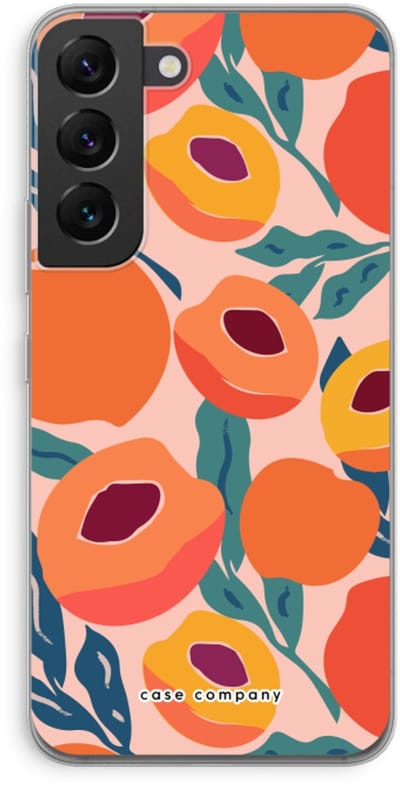 Case Company® - Hoesje geschikt voor Samsung Galaxy S22 hoesje - Perzik - Soft Cover Telefoonhoesje - Bescherming aan alle Kanten en Schermrand