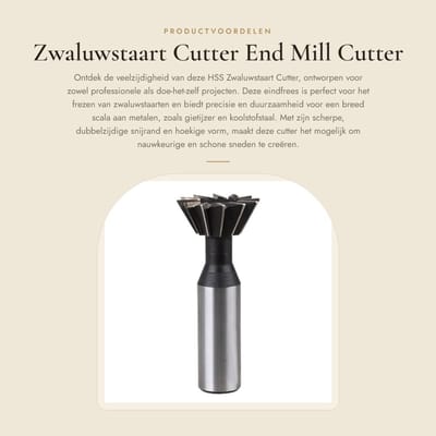 Dailygoods- Zwaluwstaart Cutter HSS - Rechte Schacht - Frees voor Metalen Bewerking - Dubbelzijdige Snijrand - Geschikt voor Gietijzer/Koolstofstaal - Snijdiafrond 10-30mm