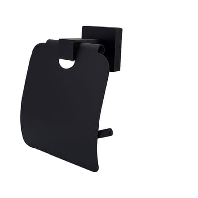 Sanics® Seal Toiletrolhouder Zwart met Klep - WC Rolhouder RVS Inclusief Montage set - WC Papier Houder - Closetrolhouder