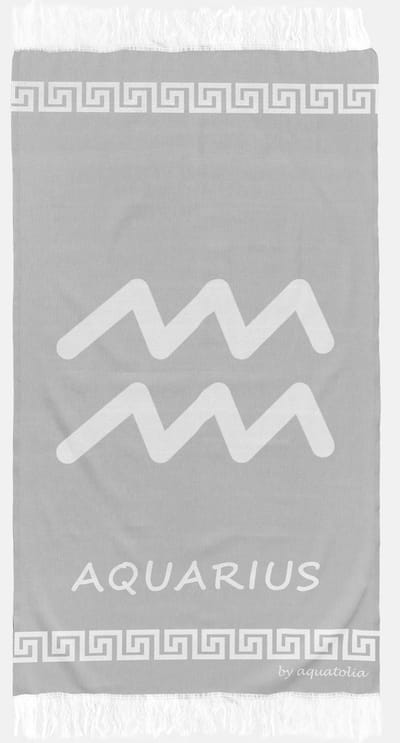 uit Turkije By Aquatolia Hamamdoek Aquarius Zodiac - 100% Zacht Katoen - Strandlaken - Handdoek - Grijs - 100cm x 180cm - Originele hamamdoek uit Turkije