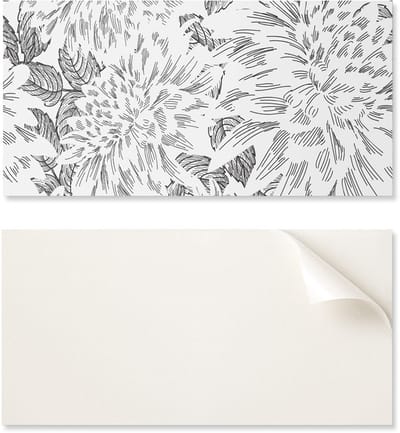 Zelfklevende vinyl wanddecoratie 100x50 cm met bloemenpatroon en bladeren