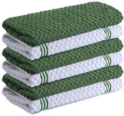 Premium keukenhanddoeken set van 6 - 100% katoen, absorberende theedoeken voor keuken en huishoudelijk gebruik