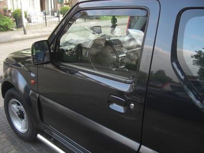 Suzuki Jimny zijwindschermen pasvorm set donkere windschermen a 2 stuks model 1998-2018 raamspoilers fenders visors Team Heko