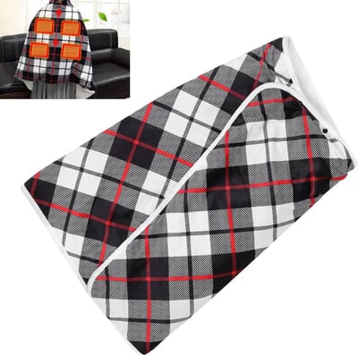 Verwarmde deken - Elektrische sjaal - Warmte en comfort - USB-aangedreven met 3 standen - 140x80 cm - Roodruit