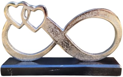 Gilde - -Sculptuur - oneindige liefde voor elkaar - mangohout - aluminium 16x25