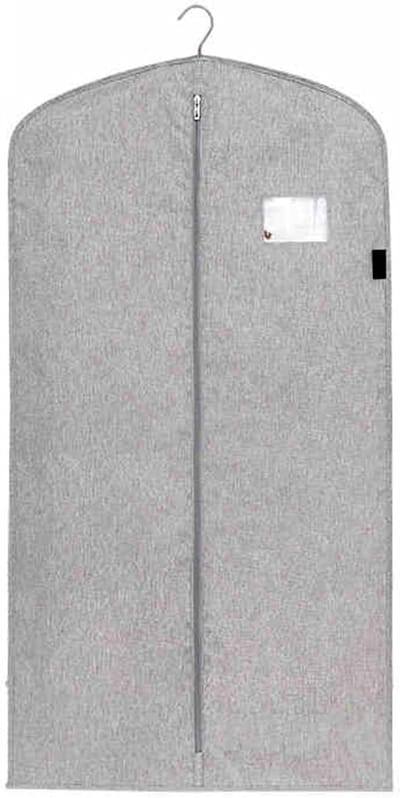 Kledinghoezen - Stofhoezen Garderobe - Kleding Beschermen - Ademend Linnen Materiaal - 90cm Lengte - Grijs