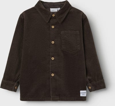 Name it Jongens Hemd velours bruin - NMMNUSONNI - Maat 92