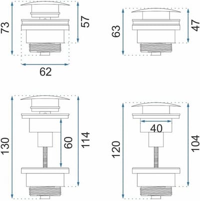 Universele Wastafel Stopklik Afvoerset, Wit – Geschikt voor Wastafel en Wastafels