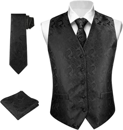 Elegante Zwarte Formele Cardigan voor Heren met Zak - Perfect voor Bruiloften, Feestjes en Zakelijke Gelegenheden