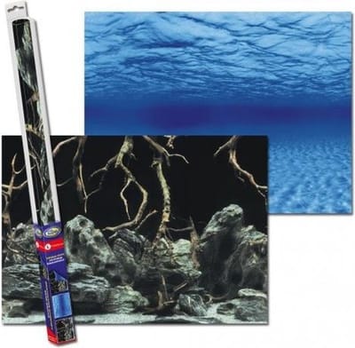 Aquarium achterwand poster | Wortels en zee motief (60x30cm)