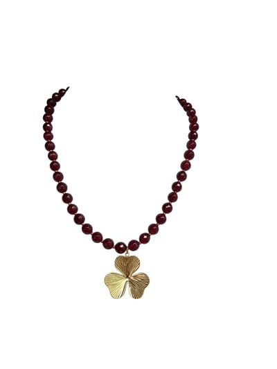 FlowJewels - kralenketting - natuursteen - goud kleurig - handgemaakt