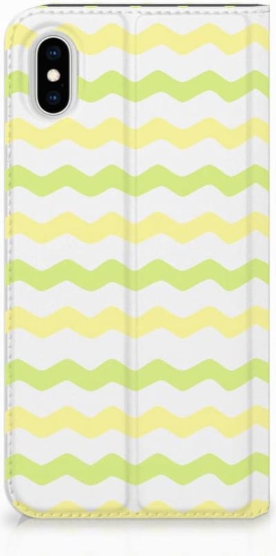 Apple iPhone Xs Max Hoesje met Magneet Waves Yellow