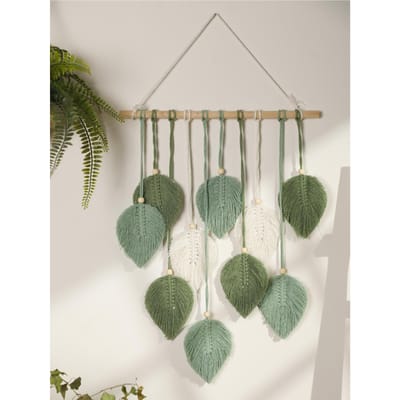 Blad Macrame Wandtapijt Bruin Groen Wandtapijt Boho Woondecoratie Macrame Wandhanger Huis Woonkamer Decors Esthetisch Cadeau groen