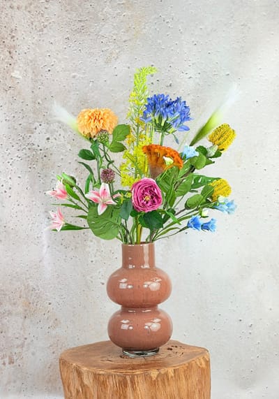 Zijden bloemen boeket "Colourful Days" | 105cm | Uiterst Uniek | Prachtig gedetailleerde bloemen | Jarenlang mooi