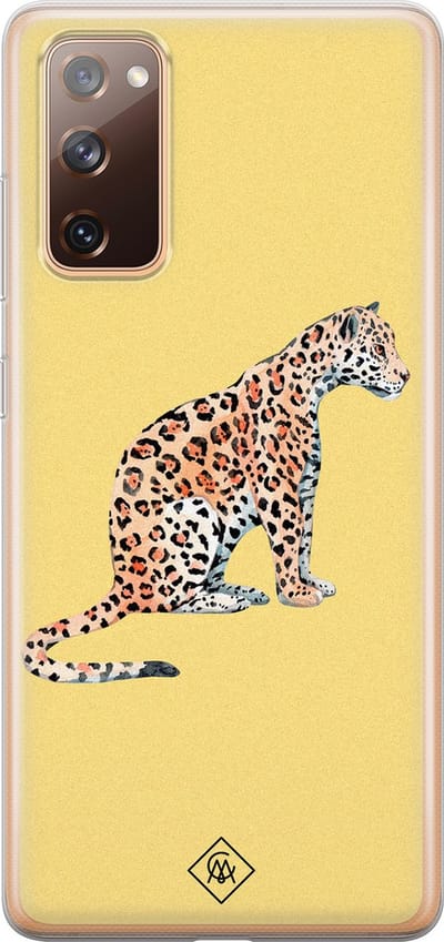 Casimoda® hoesje - Geschikt voor Samsung S20 FE - Leo Wild - Backcover - Siliconen/TPU - Geel