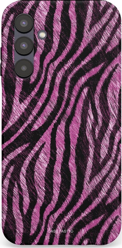 Casetastic hoesje geschikt voor Samsung Galaxy A25 - Dubbellaagse bescherming - Roze Paarse Zebraprint - Fashion Case - Zwart Lila