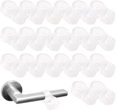 JHUBERS- Deurstopper 20 Stuks - Deurklinkbescherming - Deurklinkbuffer - Deurstoppers Voor Binnen - Transparant - Flexibel PVC - Deurbuffer