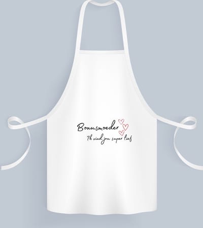 Akyol - bonusmoeder ik vind jou super lief Keukenschort - Mama - de liefste bonusmoeder - moeder cadeautjes - moederdag - verjaardag - geschenk - kado - 82 bij 71 cm