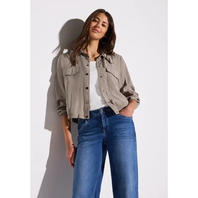 Overhemdblouse met borstzakken