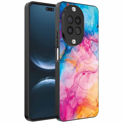 Geschikt voor Huawei Nova 14 Pro Telefoonhoesje met Regenboog Acryl Marmer Opdruk - TPU Backcover Case Rainbow Acrylic Marble Design - Smartphonica geschikt voor Huawei Nova 14 Pro