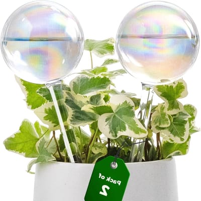 Zelfwatergevende Glazen Spikes Regenboog Gradient Globes 2 Stuks - Automatische Irrigatie voor Binnen en Buiten Planten - Watergeefsystemen met Licht Iridescent Design