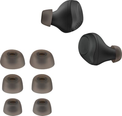 kwmobile 6x cover voor in-ear oortjes geschikt voor Jabra Elite 75t /65t / Active - Vervangende oordopjes van siliconen in grijs - 3 maten