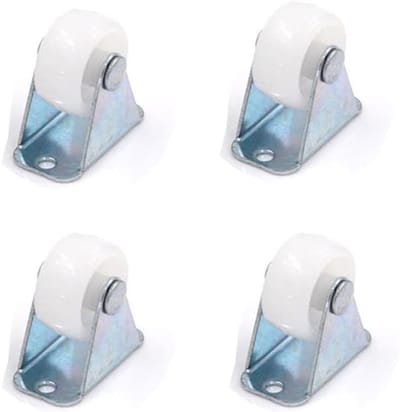 Wielwielen Set - Vaste wielen - Meubel reparatie - Hoge kwaliteit nylon - 25 mm - Wit Zilver
