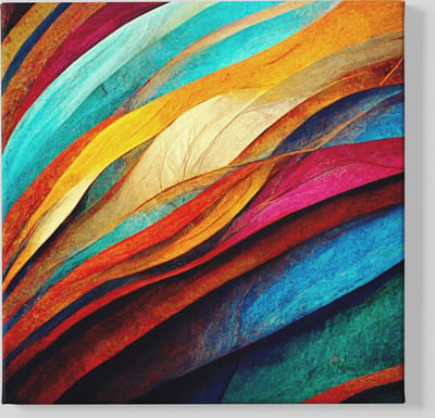 Canvas Schilderij - Abstract kleuren - Wanddecoratie - Kleurrijk - 40x40 cm