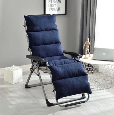 Ligbed Kussen - Lounger Kussen - Buiten Ontspannen - Wasbare Hoes - 155x50x12cm - Marineblauw