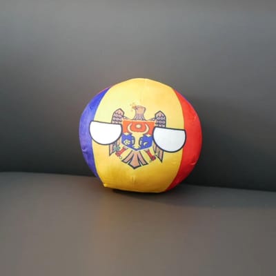 De Republiek Moldavië Polandball Pluche Speelgoed 20/10cm Countryball Gevuld Poppetje Hanger Woondecoratie beige