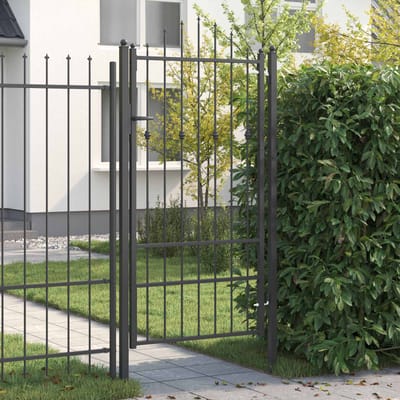 vidaXL - Hekpoort - ASTEN - 100 - x - 175 - cm - Metaal - Zwart - Vergrendelbaar