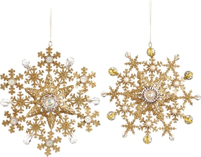 Goodwill Kerstbal-Sneeuwvlok Goud Per 2 Stuks