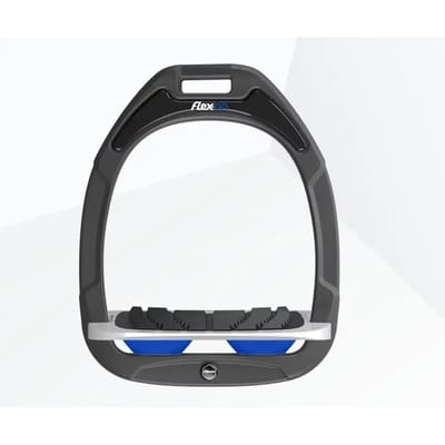 Ingezakte grip stijgbeugels antraciet/grijs/blauw Flex-On Green Composite