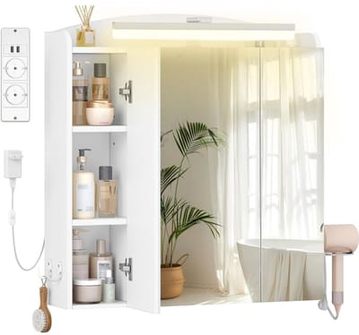 White-Label® Spiegelkast Badkamer - Medicijnkastje met Spiegel - Badkamerkast Hoog