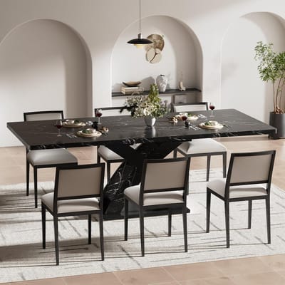 Uittrekbare Eettafel - Keukentafel Balkontafel - Ruimte voor 6 - Verstelbaar Tafelblad - 120 tot 160cm - Zwart