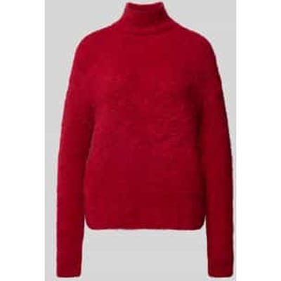 Regular fit gebreide pullover met opstaande kraag en mix van wol en mohair