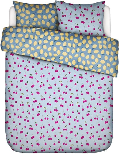 Essenza Zesty Cherry Dekbedovertrek Ijsblauw - Tweepersoons – 200x200/220 cm