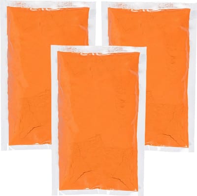 Boland Party Holi kleurpoeder - 3x - oranje - 70 gram - festival/party - heilig kleuren poeder