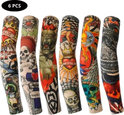 Livano Tattoo Sleeve - Voor Volwassenen - Mouw - Tatoeage - Arm Warmer - Zonbescherming - UV Beschermend - 6 Stuks