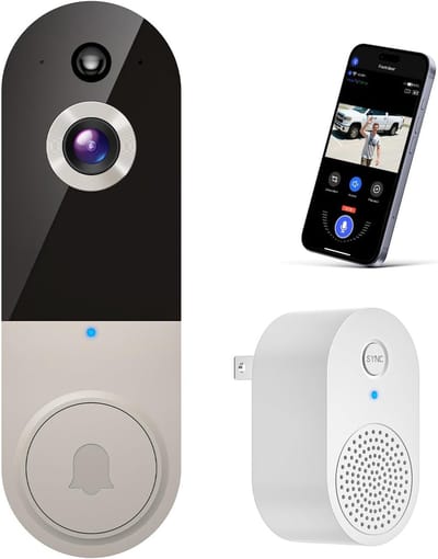 Video Deurbel Camera - Slimme Deurbel - Woning Beveiliging - AI Bewegingsdetectie - 1080p Nachtzicht - Linnen