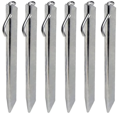 Umefa Stormbandharing strong - 6x - extra sterke grondpen/haring - 38 cm - met oog en haak - voor tenten, luifels en stormbandsets - tentharing