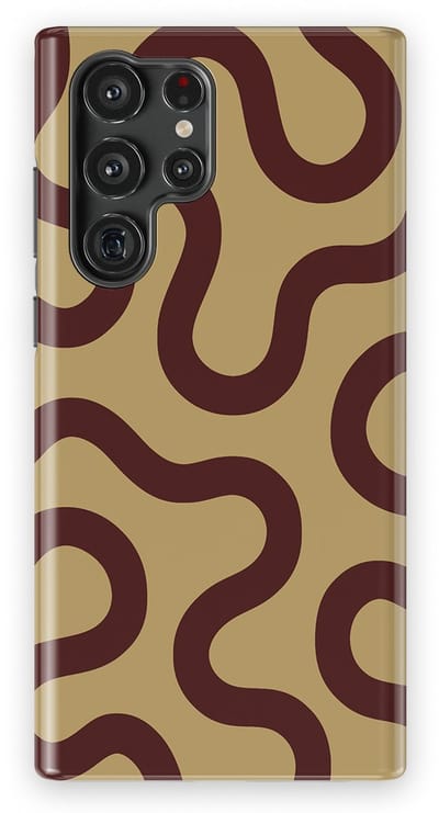 DripCase Motion Flow Tough Hoesje Samsung Galaxy S22 Ultra | Backcover met Mag | Trendy Design | Valbescherming | Cocoa Curve