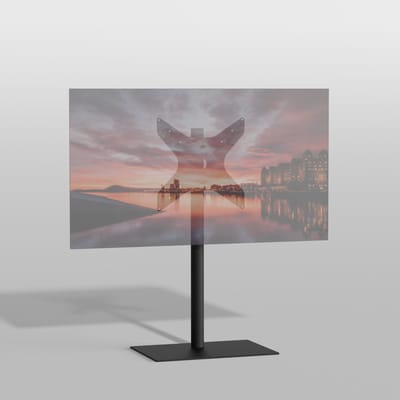 TV vloerstatief SQUARE 100 Design Tv standaard Trendy Zwart Staal 32-65” - VESA 400x400
