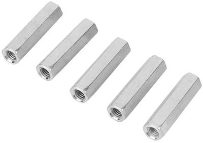 Dailygoods- Koppelmoeren Zeskant - Verzinkt Koolstofstaal - Slijtvaste Verbindingsmoeren - 5 Stuks - Corrosiebestendig - Voor Machines en Constructie - Moeren