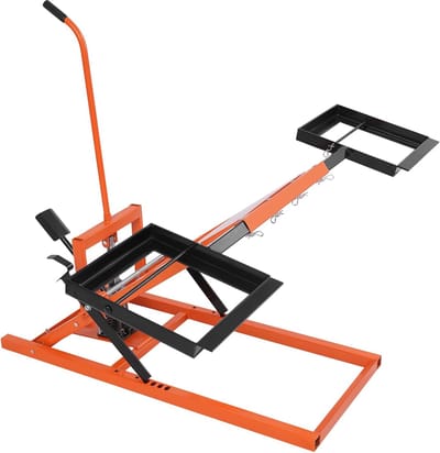 Gazontractorlift - Hefbok machine - Onderhoud grasmaaier - Hydraulisch voetpedaal - Tot 250 kg - Oranje zwart