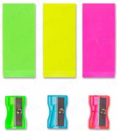 Puntenslijper en Gummen - Multicolor - Set van 6